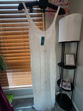 Cupshe White Crochet Maxi Swim Coverup